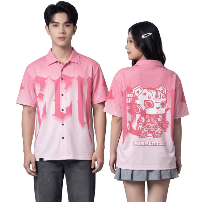SƠ MI HỌA TIẾT HỒNG-1